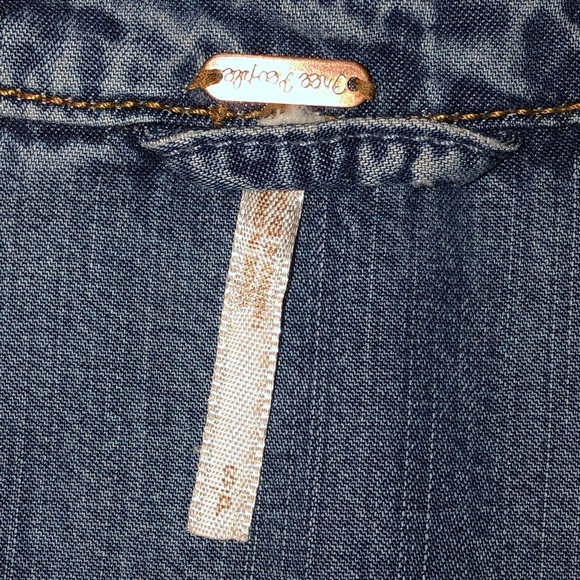 Free People Chambray Tencel Swing Denim Jacket,Size-Small - Picture 5 of 9